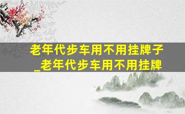 老年代步车用不用挂牌子_老年代步车用不用挂牌