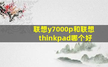 联想y7000p和联想thinkpad哪个好