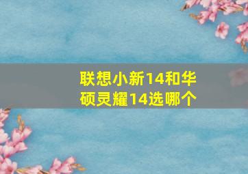 联想小新14和华硕灵耀14选哪个