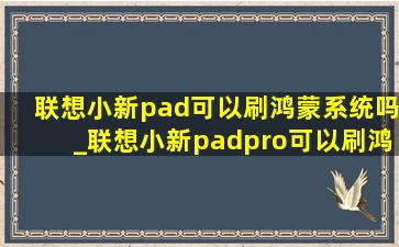 联想小新pad可以刷鸿蒙系统吗_联想小新padpro可以刷鸿蒙系统吗