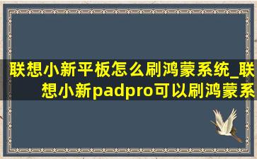 联想小新平板怎么刷鸿蒙系统_联想小新padpro可以刷鸿蒙系统吗