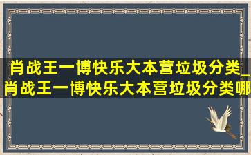 肖战王一博快乐大本营垃圾分类_肖战王一博快乐大本营垃圾分类哪一期