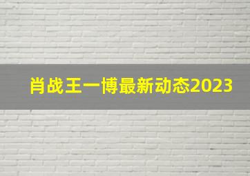 肖战王一博最新动态2023