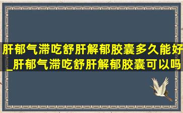 肝郁气滞吃舒肝解郁胶囊多久能好_肝郁气滞吃舒肝解郁胶囊可以吗