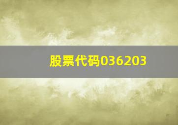 股票代码036203