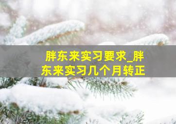 胖东来实习要求_胖东来实习几个月转正