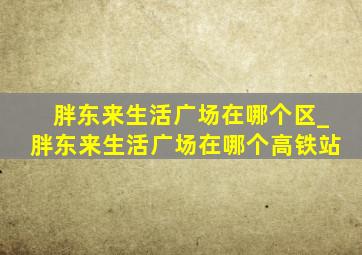 胖东来生活广场在哪个区_胖东来生活广场在哪个高铁站