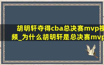 胡明轩夺得cba总决赛mvp视频_为什么胡明轩是总决赛mvp