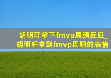 胡明轩拿下fmvp周鹏反应_胡明轩拿到fmvp周鹏的表情