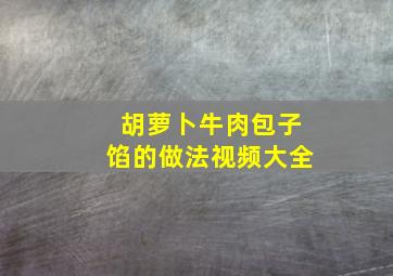 胡萝卜牛肉包子馅的做法视频大全