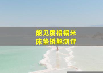 能见度榻榻米床垫拆解测评