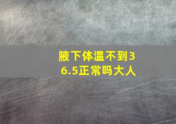 腋下体温不到36.5正常吗大人