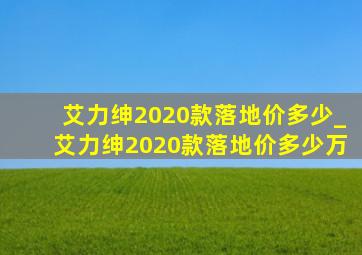 艾力绅2020款落地价多少_艾力绅2020款落地价多少万