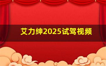 艾力绅2025试驾视频