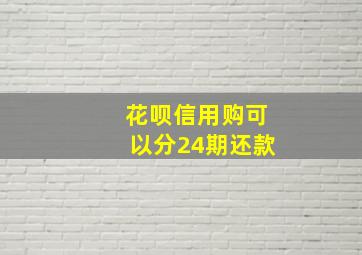 花呗信用购可以分24期还款