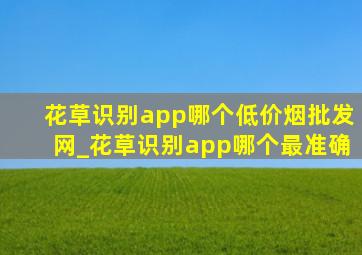 花草识别app哪个(低价烟批发网)_花草识别app哪个最准确