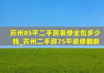 苏州85平二手房装修全包多少钱_苏州二手房75平装修翻新