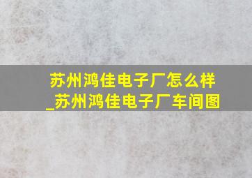 苏州鸿佳电子厂怎么样_苏州鸿佳电子厂车间图