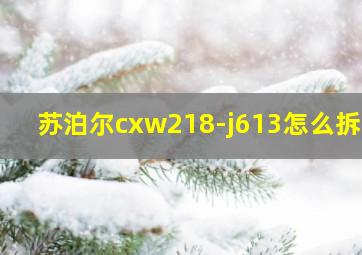 苏泊尔cxw218-j613怎么拆洗