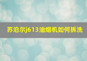 苏泊尔j613油烟机如何拆洗