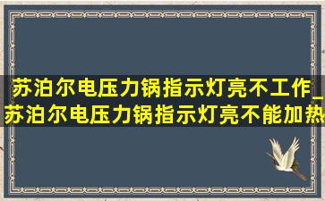 苏泊尔电压力锅指示灯亮不工作_苏泊尔电压力锅指示灯亮不能加热