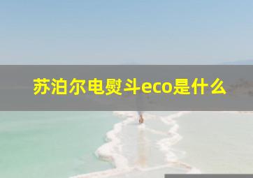 苏泊尔电熨斗eco是什么