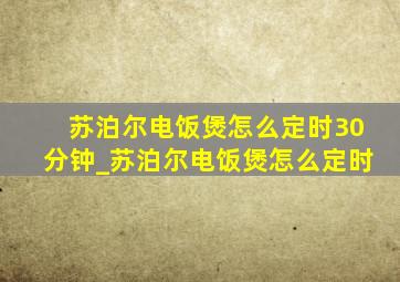 苏泊尔电饭煲怎么定时30分钟_苏泊尔电饭煲怎么定时