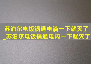 苏泊尔电饭锅通电滴一下就灭了_苏泊尔电饭锅通电闪一下就灭了