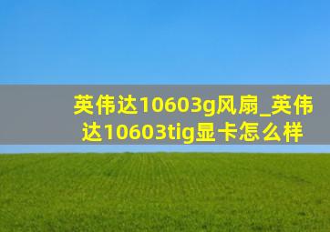 英伟达10603g风扇_英伟达10603tig显卡怎么样