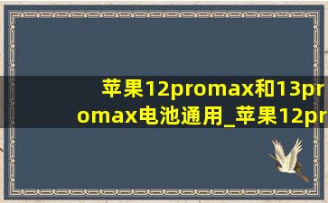 苹果12promax和13promax电池通用_苹果12promax和13promax电池容量