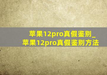 苹果12pro真假鉴别_苹果12pro真假鉴别方法