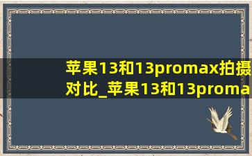 苹果13和13promax拍摄对比_苹果13和13promax拍照对比