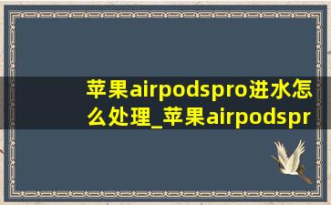 苹果airpodspro进水怎么处理_苹果airpodspro进水