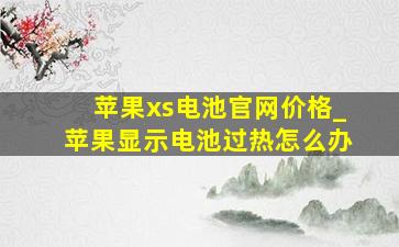 苹果xs电池官网价格_苹果显示电池过热怎么办