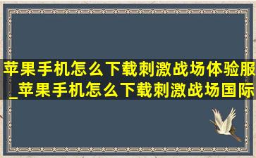 苹果手机怎么下载刺激战场体验服_苹果手机怎么下载刺激战场国际服