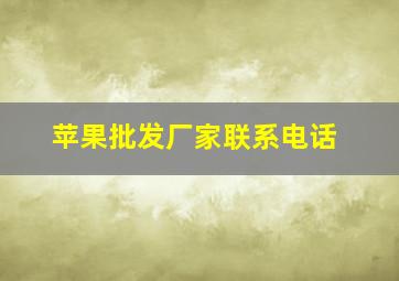 苹果批发厂家联系电话