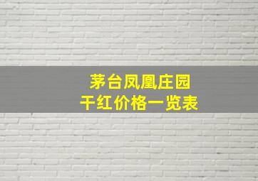 茅台凤凰庄园干红价格一览表