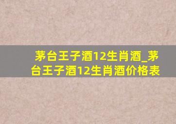 茅台王子酒12生肖酒_茅台王子酒12生肖酒价格表