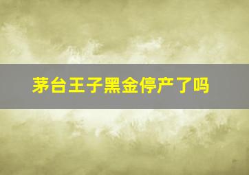 茅台王子黑金停产了吗