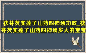 茯苓芡实莲子山药四神汤功效_茯苓芡实莲子山药四神汤多大的宝宝能喝