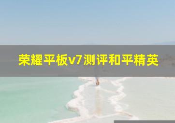 荣耀平板v7测评和平精英