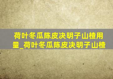 荷叶冬瓜陈皮决明子山楂用量_荷叶冬瓜陈皮决明子山楂