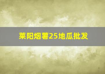 莱阳烟薯25地瓜批发