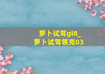 萝卜试驾gl8_萝卜试驾领克03