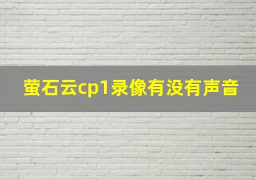 萤石云cp1录像有没有声音