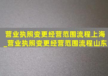 营业执照变更经营范围流程上海_营业执照变更经营范围流程山东