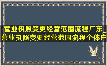 营业执照变更经营范围流程广东_营业执照变更经营范围流程个体户