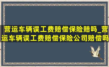 营运车辆误工费赔偿保险赔吗_营运车辆误工费赔偿保险公司赔偿吗