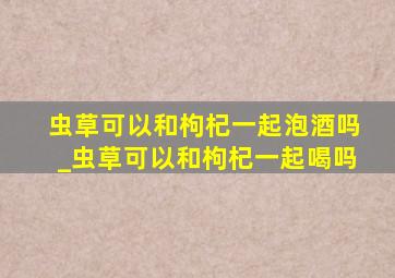 虫草可以和枸杞一起泡酒吗_虫草可以和枸杞一起喝吗