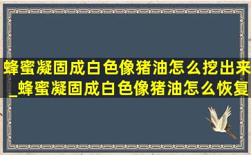 蜂蜜凝固成白色像猪油怎么挖出来_蜂蜜凝固成白色像猪油怎么恢复